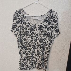 Make Offer!  Worthington Essentials XL Floral Black and White Women's Top